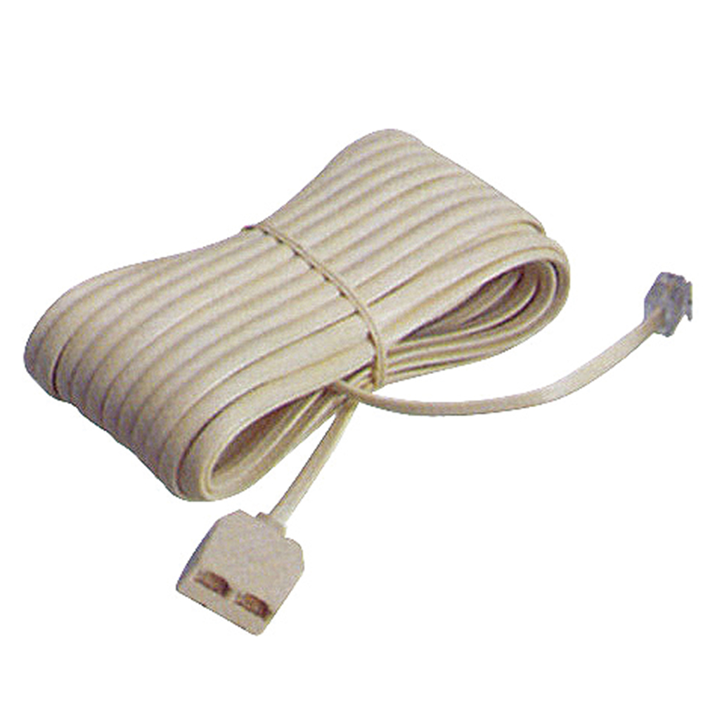 Modular Telephone Extension Cable with Dual Jack